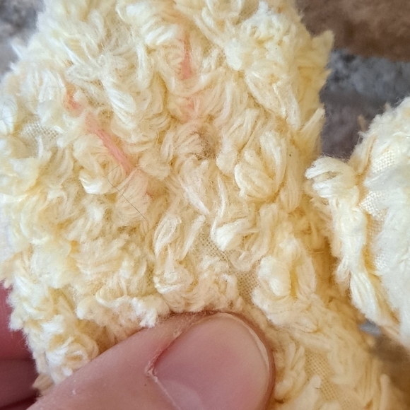 Vintage Terry Cloth Cat Plush Toy Stuffed Animal Embroidered Yellow Bow Collect - Picture 8 of 12